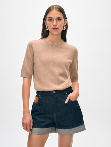 Cashmere Elbow Sleeve Tee