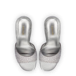 Colette Crystal Mule In Gray Suede