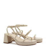 Gio Sandal In Ivory Patent Leather