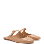 Blair Flat Mule In Tan Patent Leather