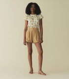 YVIE TOP -- GOLD FROLICKING FLORAL