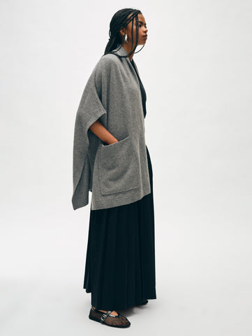 Merino Cashmere Open Poncho