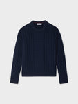 Merino Cashmere Cable Crewneck