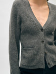 Cashmere Fluted Sleeve Cardigan