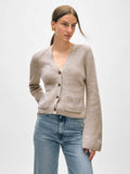 Cashmere Fluted Sleeve Cardigan