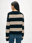 Cashmere Block Striped Crewneck