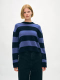 Cashmere Block Striped Crewneck