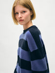 Cashmere Block Striped Crewneck