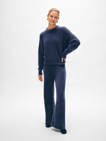 Merino Cashmere Bouclé Wide Leg Pant