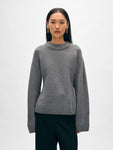 Merino Cashmere Waisted Crewneck