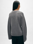 Merino Cashmere Waisted Crewneck