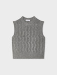 Merino Cashmere Bouclé Cable Vest