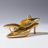 Mini Valerie Pump In Gold Metallic Leather