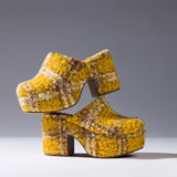 Miso Platform Clog In Dijon Plaid Shearling