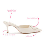 Flora Pump In Ivory Leather