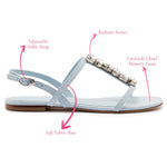 Calypso Flat Sandal In Maya Denim and Crystals