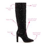 Cindy Hi Boot In Black Sequins