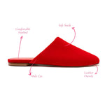 Venice Flat Mule and Pouch Kit In Scarlet Suede