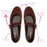 Verona Ballet Flat In Brown Suede