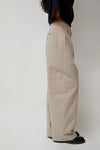 Black Crane Straight Trousers in Cement