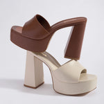 Dolly Mule In Ivory Leather