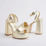 Dolly Sandal In Gold Metallic Leather