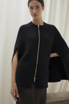 ALLEGRA ZIP-UP CASHMERE CAPE