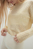 CHRISSY CABLE KNIT CROPPED SWEATER