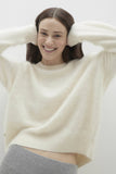 AGNES BRUSHED CASHMERE CREWNECK SWEATER