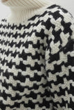 IRIS HOUNDSTOOTH CASHMERE TURTLENECK SWEATER