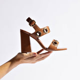 Milan Hi Sandal In Caramel Leather