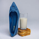 Flora Ballet Flat In Blue Denim