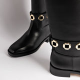 Milan Flat Boot In Black Leather