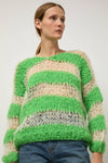 Guðrun & Guðrun Kavi Stripe Sweater in White and Green