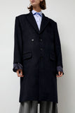 Highlight Studio Wool Single Breasted Coat in Navy