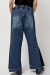 KSENIASCHNAIDER Baggy Jeans with Contrast Sidelines in Blue and Black