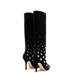 Kate Studs Boot In Black Suede