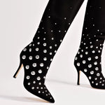 Kate Studs Boot In Black Suede