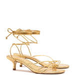 Sara Sandal In Gold Metallic Leather