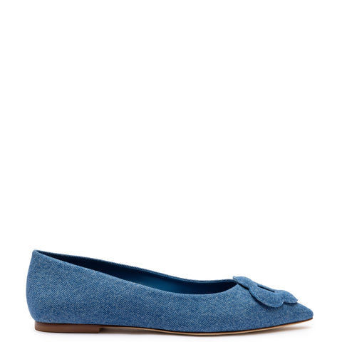 Flora Ballet Flat In Blue Denim