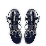 Hana Block In Navy Patent Leather