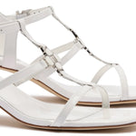 Hana Block In White Patent Leather