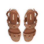 Milan Sandal In Caramel Wave Raffia