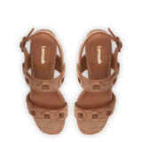 Milan Sandal In Caramel Wave Raffia