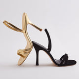 Annie Sandal In Gold Metallic Leather