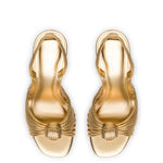 Valerie Slingback Sandal In Gold Metallic Leather