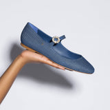 Blair Ballet Flat In Blue Denim