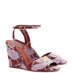 Larroudé x Markarian Wedge In Red Floral Dutel