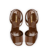 Yves Wedge In Burnt Umber Patent Leather