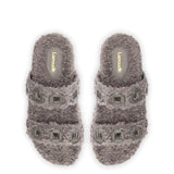 Milan Slide In Grey Faux Fur